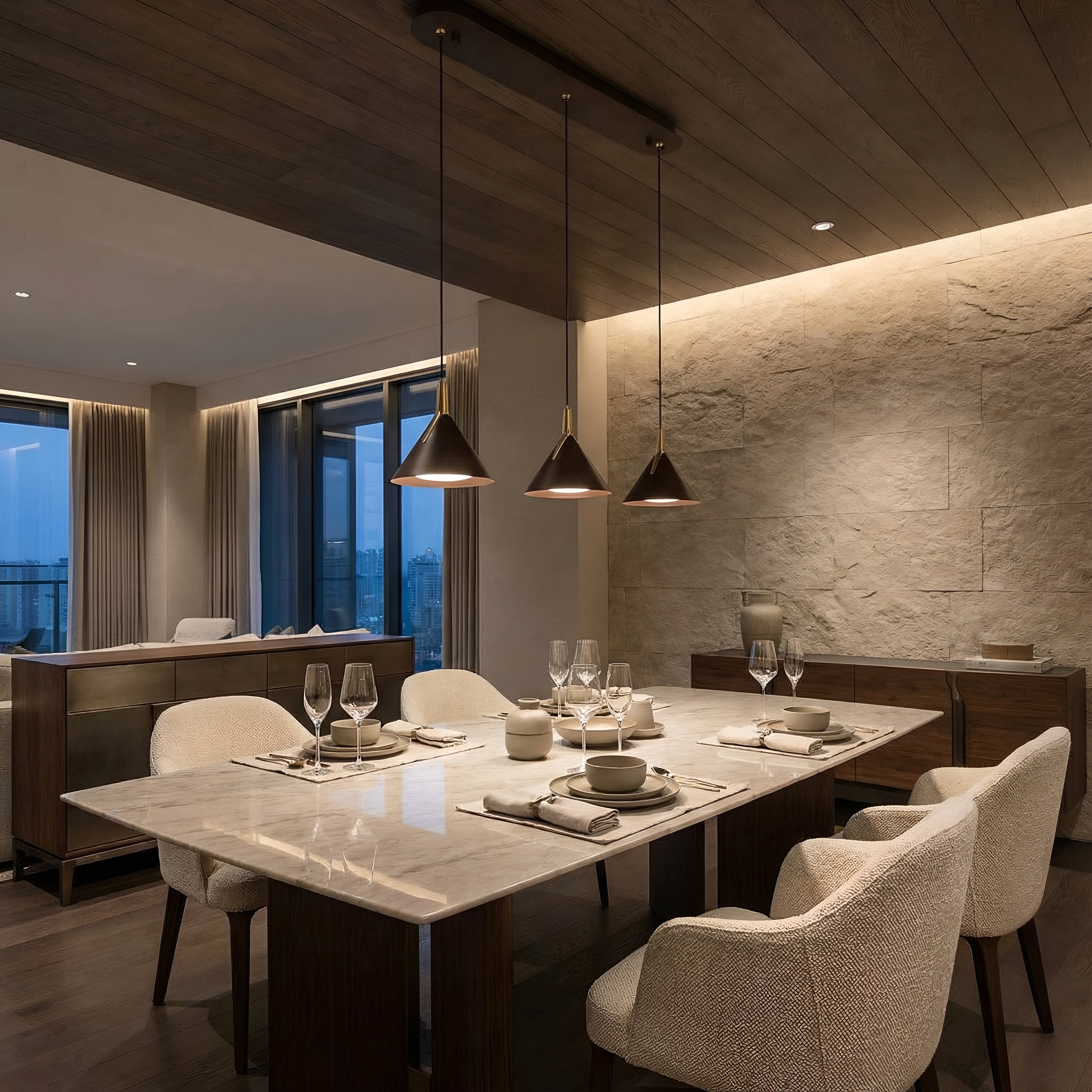 Lustra led Gemini cafenie 24W/1900LM 3000K-6500K