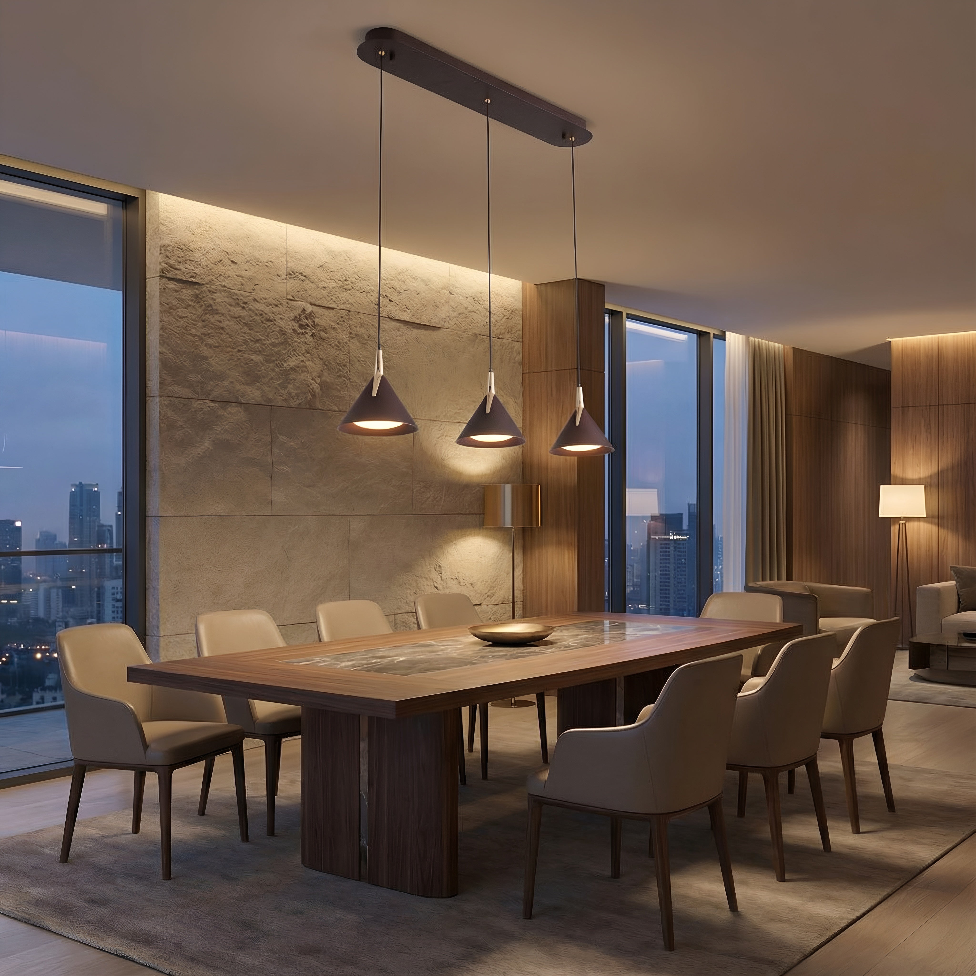 Lustra led Gemini cafenie 24W/1900LM 3000K-6500K