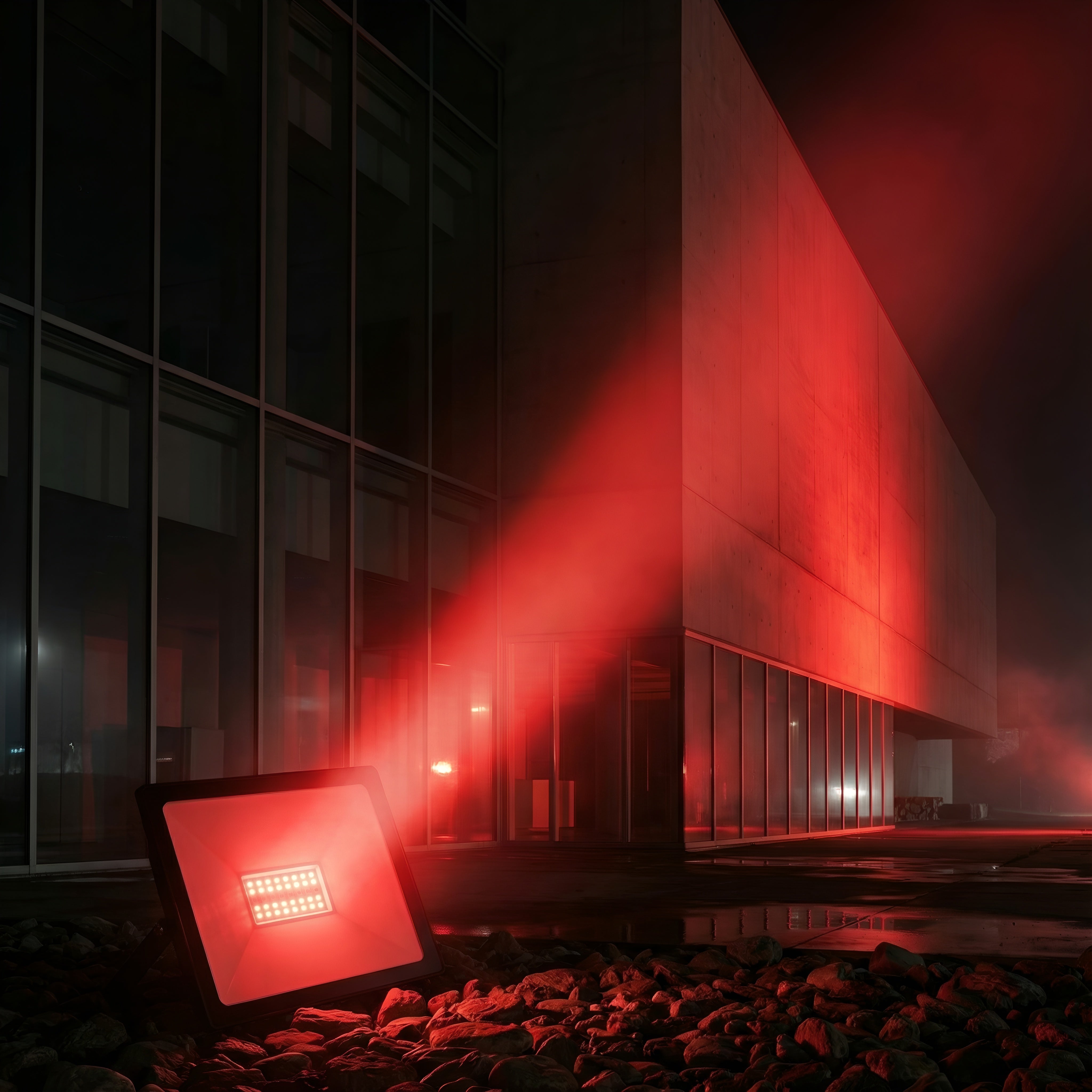 Proiector LED RGB 16 culori, 50W, IP65, telecomanda IR inclusa